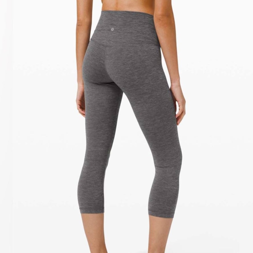 Lululemon Heathered Black Align Super High-Rise Crop 21"